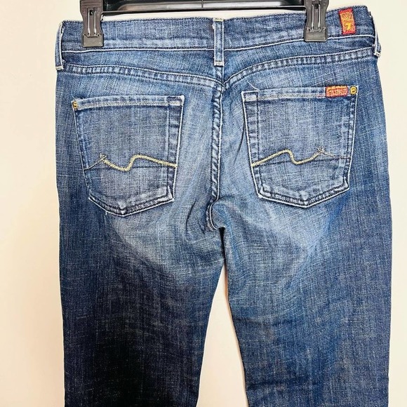 7 For All Mankind Bootcut Jeans 29 Womens Blue Mid Rise Med Wash Faded Denim - Picture 4 of 8